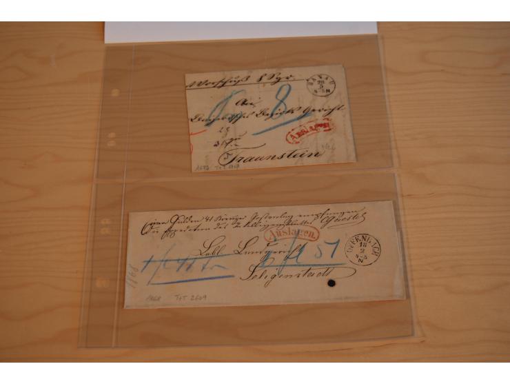 1800/60 (ca.), rd. 700 markenlose Briefe, ganz überwiegend Transitpost in das Ausland mit vielen besseren Stempeln und Stempe