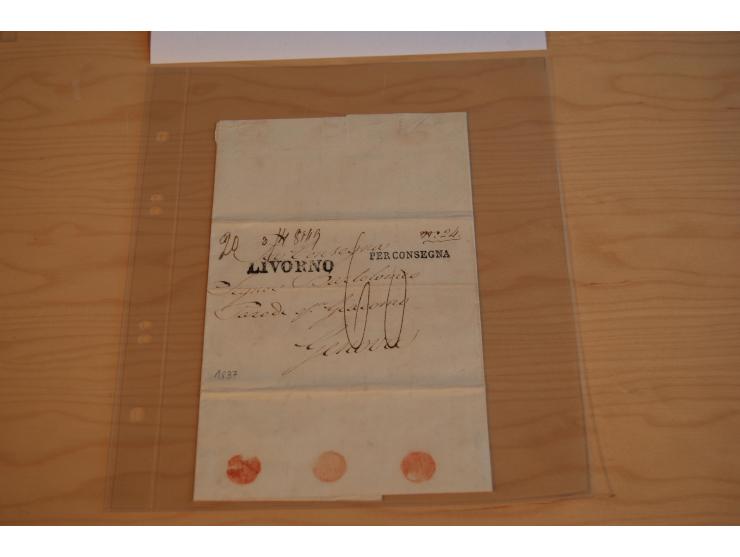 1800/60 (ca.), rd. 700 markenlose Briefe, ganz überwiegend Transitpost in das Ausland mit vielen besseren Stempeln und Stempe