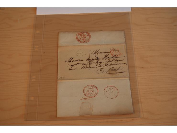 1800/60 (ca.), rd. 700 markenlose Briefe, ganz überwiegend Transitpost in das Ausland mit vielen besseren Stempeln und Stempe