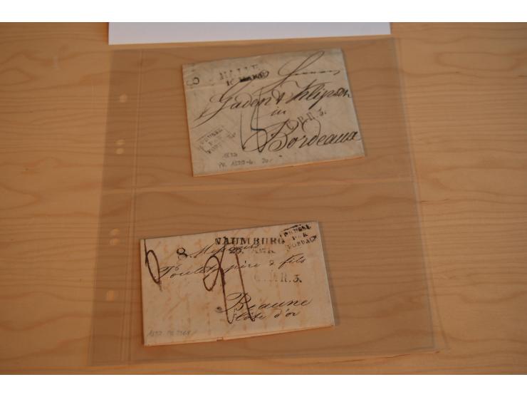 1800/60 (ca.), rd. 700 markenlose Briefe, ganz überwiegend Transitpost in das Ausland mit vielen besseren Stempeln und Stempe