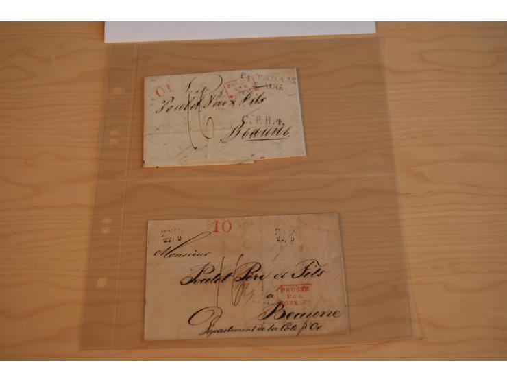 1800/60 (ca.), rd. 700 markenlose Briefe, ganz überwiegend Transitpost in das Ausland mit vielen besseren Stempeln und Stempe