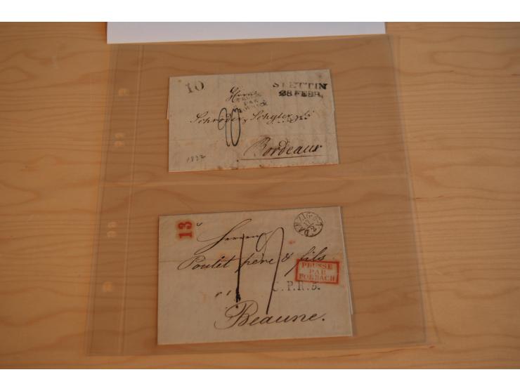 1800/60 (ca.), rd. 700 markenlose Briefe, ganz überwiegend Transitpost in das Ausland mit vielen besseren Stempeln und Stempe