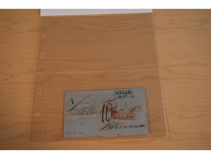 1800/60 (ca.), rd. 700 markenlose Briefe, ganz überwiegend Transitpost in das Ausland mit vielen besseren Stempeln und Stempe