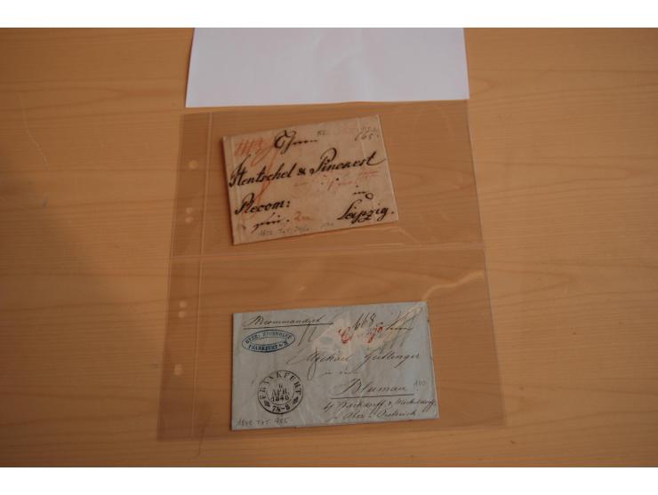 1800/60 (ca.), rd. 700 markenlose Briefe, ganz überwiegend Transitpost in das Ausland mit vielen besseren Stempeln und Stempe