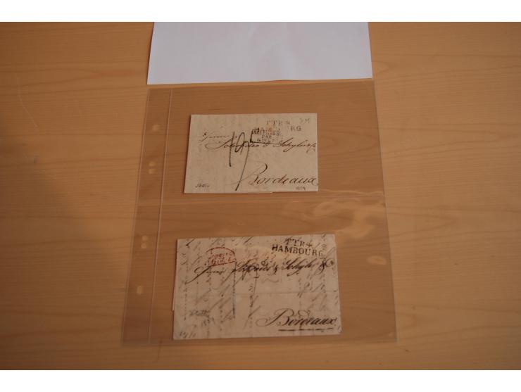 1800/60 (ca.), rd. 700 markenlose Briefe, ganz überwiegend Transitpost in das Ausland mit vielen besseren Stempeln und Stempe