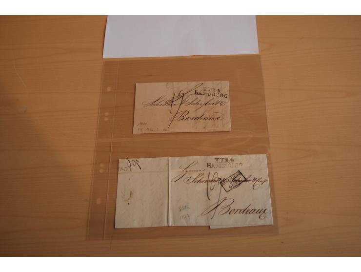 1800/60 (ca.), rd. 700 markenlose Briefe, ganz überwiegend Transitpost in das Ausland mit vielen besseren Stempeln und Stempe
