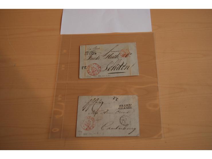 1800/60 (ca.), rd. 700 markenlose Briefe, ganz überwiegend Transitpost in das Ausland mit vielen besseren Stempeln und Stempe