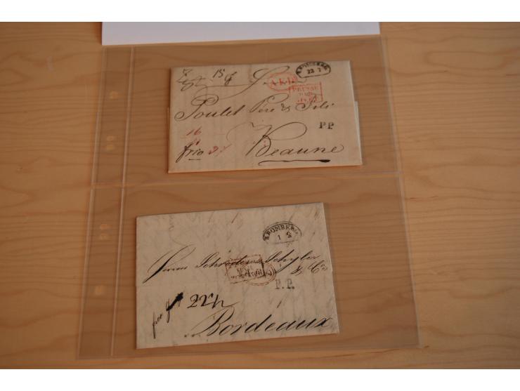 1800/60 (ca.), rd. 700 markenlose Briefe, ganz überwiegend Transitpost in das Ausland mit vielen besseren Stempeln und Stempe