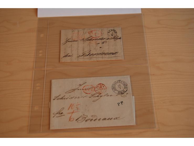 1800/60 (ca.), rd. 700 markenlose Briefe, ganz überwiegend Transitpost in das Ausland mit vielen besseren Stempeln und Stempe