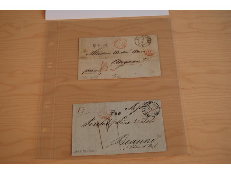 1800/60 (ca.), rd. 700 markenlose Briefe, ganz überwiegend Transitpost in das Ausland mit vielen besseren Stempeln und Stempe