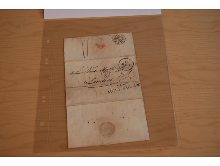 1800/60 (ca.), rd. 700 markenlose Briefe, ganz überwiegend Transitpost in das Ausland mit vielen besseren Stempeln und Stempe