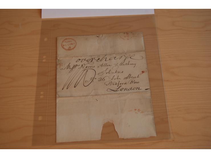 1800/60 (ca.), rd. 700 markenlose Briefe, ganz überwiegend Transitpost in das Ausland mit vielen besseren Stempeln und Stempe