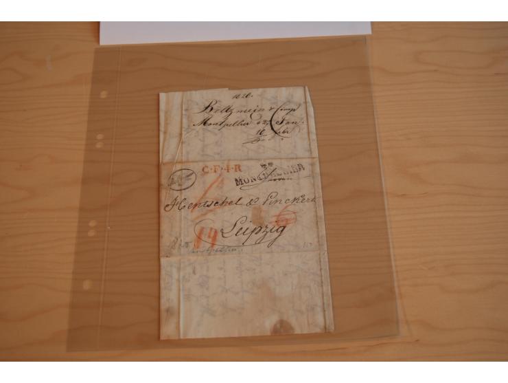 1800/60 (ca.), rd. 700 markenlose Briefe, ganz überwiegend Transitpost in das Ausland mit vielen besseren Stempeln und Stempe