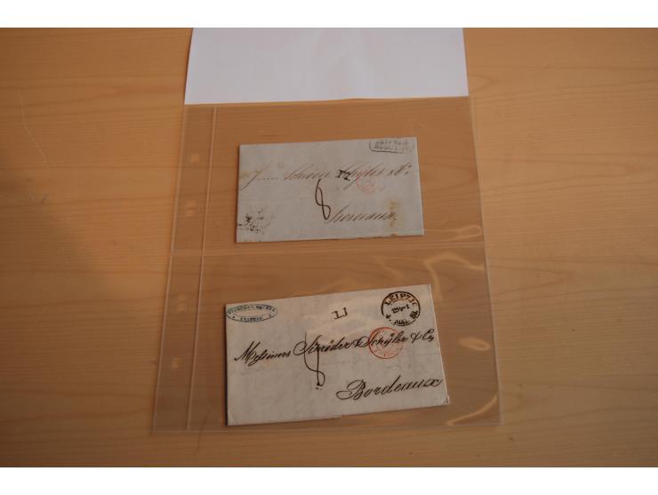 1800/60 (ca.), rd. 700 markenlose Briefe, ganz überwiegend Transitpost in das Ausland mit vielen besseren Stempeln und Stempe