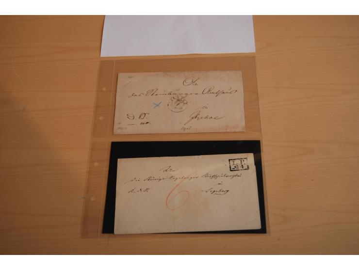 1800/60 (ca.), rd. 700 markenlose Briefe, ganz überwiegend Transitpost in das Ausland mit vielen besseren Stempeln und Stempe