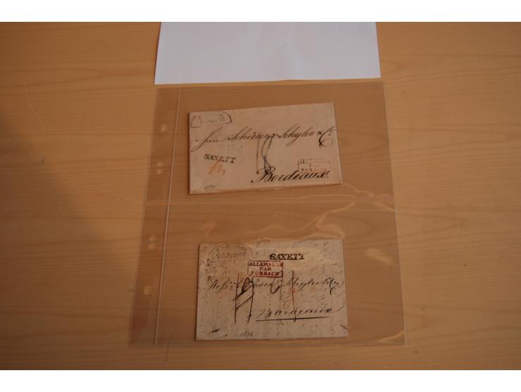 1800/60 (ca.), rd. 700 markenlose Briefe, ganz überwiegend Transitpost in das Ausland mit vielen besseren Stempeln und Stempe