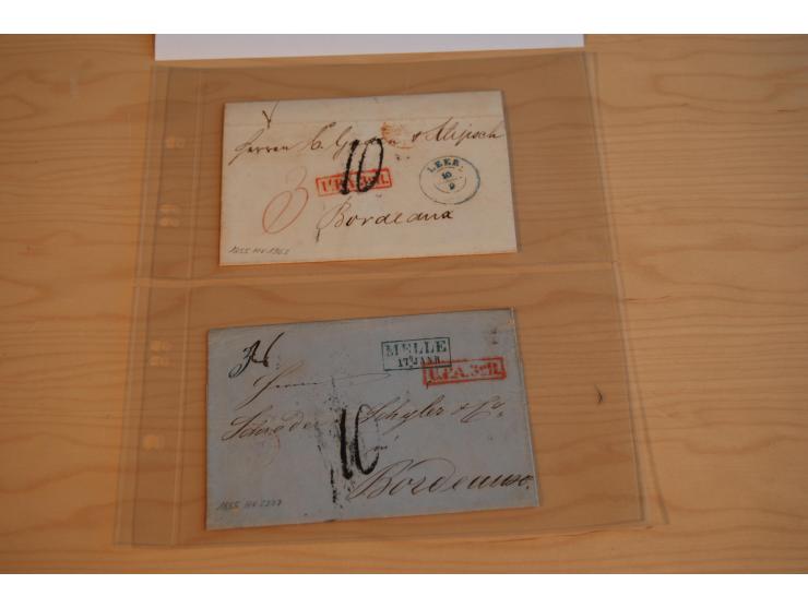 1800/60 (ca.), rd. 700 markenlose Briefe, ganz überwiegend Transitpost in das Ausland mit vielen besseren Stempeln und Stempe