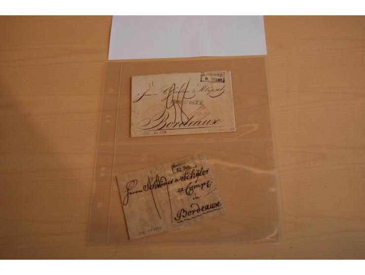 1800/60 (ca.), rd. 700 markenlose Briefe, ganz überwiegend Transitpost in das Ausland mit vielen besseren Stempeln und Stempe