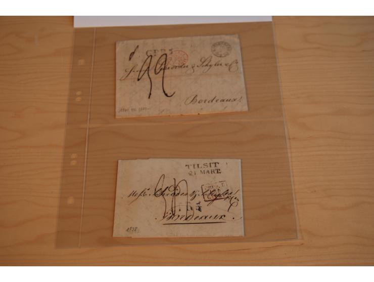 1800/60 (ca.), rd. 700 markenlose Briefe, ganz überwiegend Transitpost in das Ausland mit vielen besseren Stempeln und Stempe