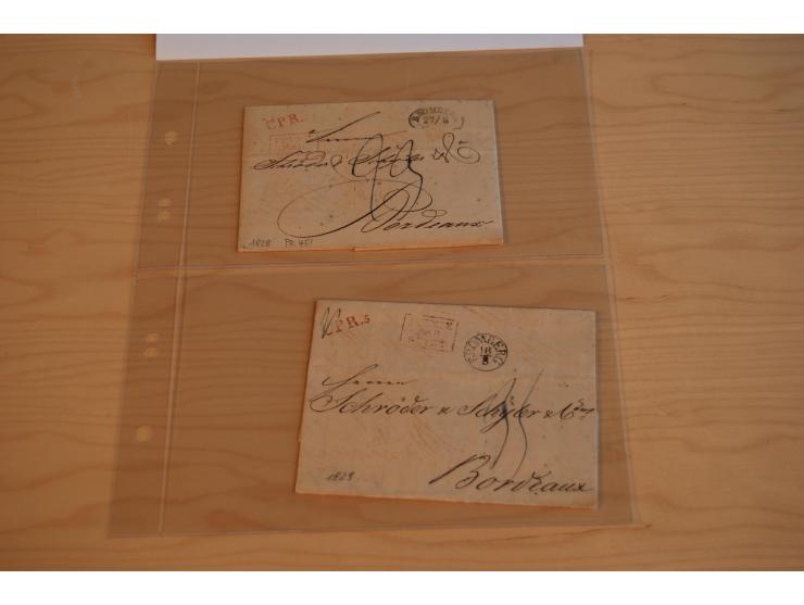 1800/60 (ca.), rd. 700 markenlose Briefe, ganz überwiegend Transitpost in das Ausland mit vielen besseren Stempeln und Stempe