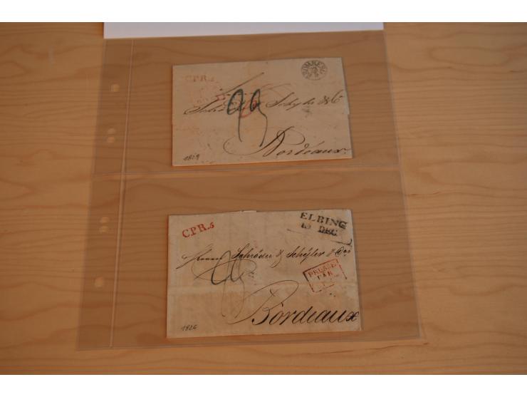 1800/60 (ca.), rd. 700 markenlose Briefe, ganz überwiegend Transitpost in das Ausland mit vielen besseren Stempeln und Stempe