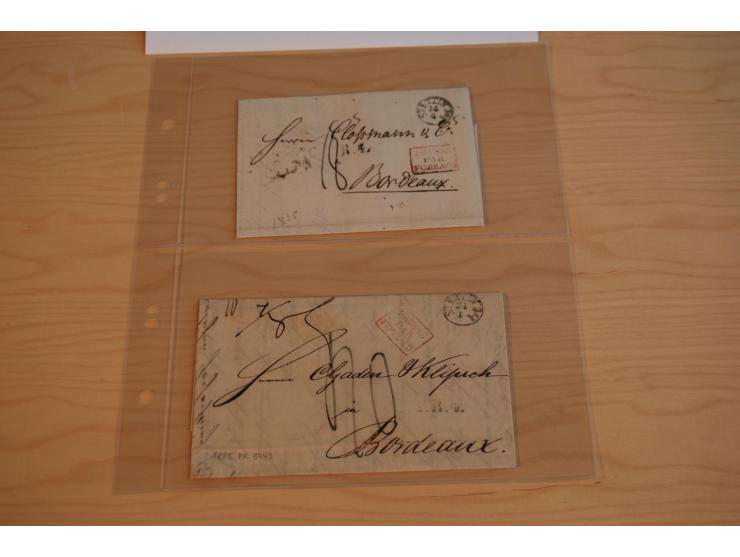 1800/60 (ca.), rd. 700 markenlose Briefe, ganz überwiegend Transitpost in das Ausland mit vielen besseren Stempeln und Stempe