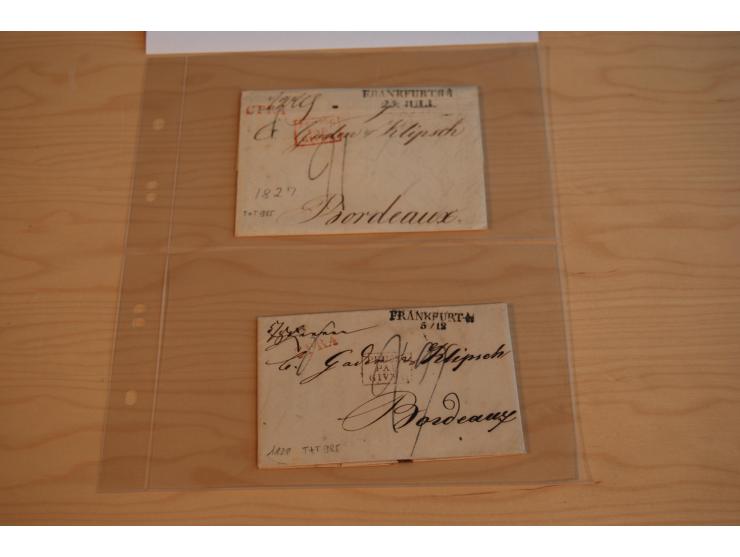 1800/60 (ca.), rd. 700 markenlose Briefe, ganz überwiegend Transitpost in das Ausland mit vielen besseren Stempeln und Stempe
