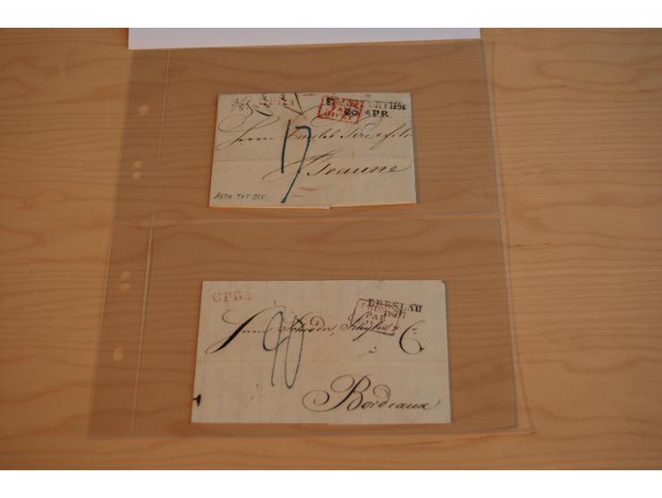 1800/60 (ca.), rd. 700 markenlose Briefe, ganz überwiegend Transitpost in das Ausland mit vielen besseren Stempeln und Stempe