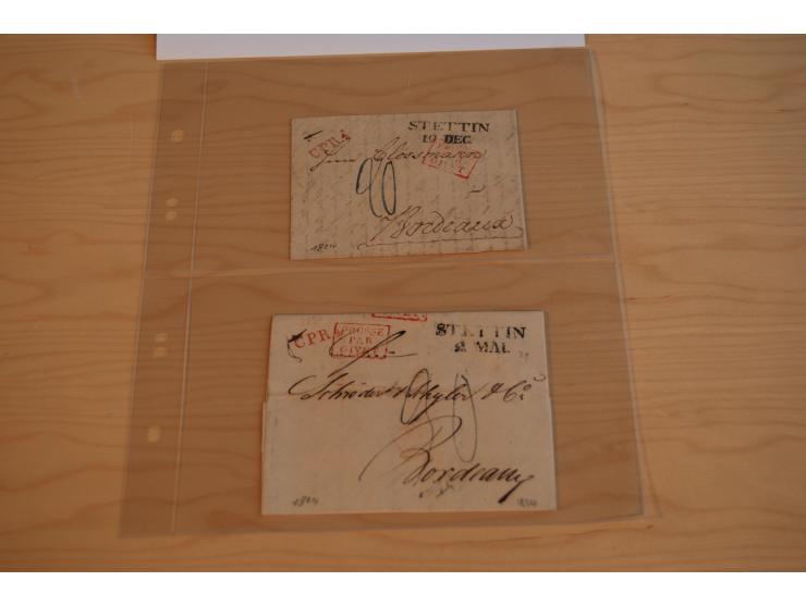 1800/60 (ca.), rd. 700 markenlose Briefe, ganz überwiegend Transitpost in das Ausland mit vielen besseren Stempeln und Stempe
