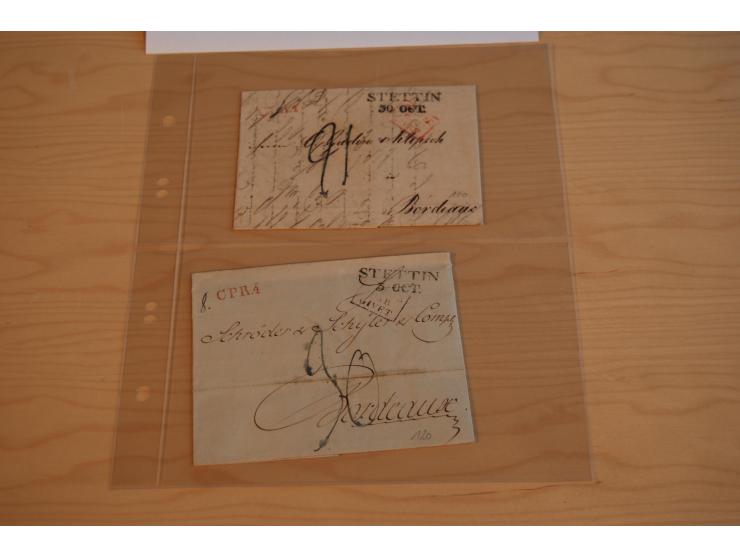 1800/60 (ca.), rd. 700 markenlose Briefe, ganz überwiegend Transitpost in das Ausland mit vielen besseren Stempeln und Stempe