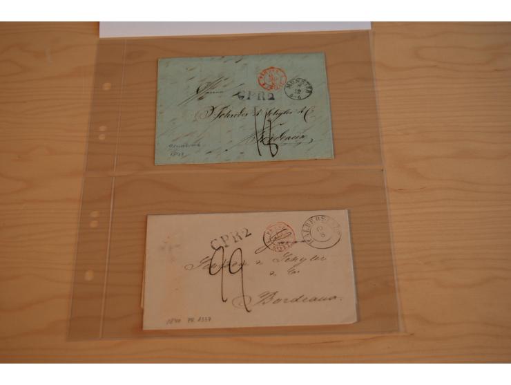 1800/60 (ca.), rd. 700 markenlose Briefe, ganz überwiegend Transitpost in das Ausland mit vielen besseren Stempeln und Stempe