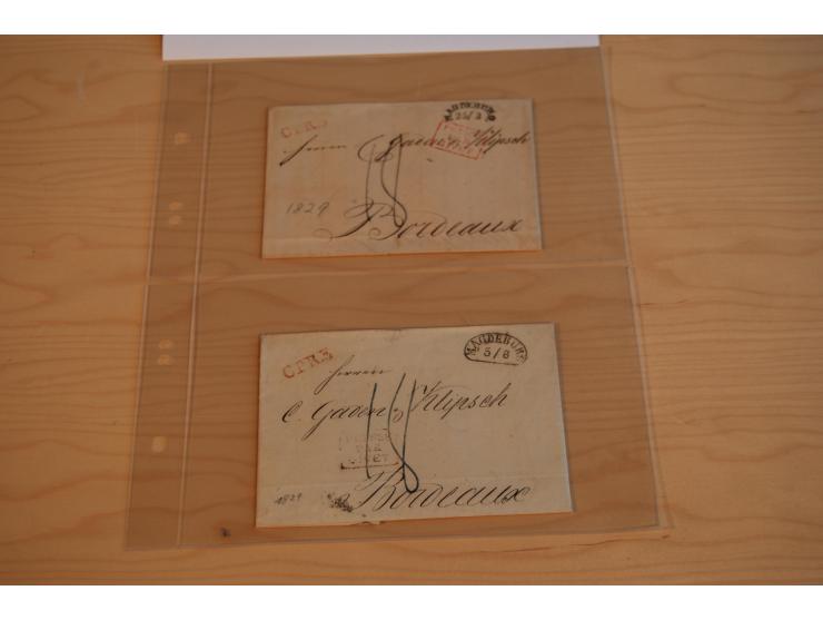 1800/60 (ca.), rd. 700 markenlose Briefe, ganz überwiegend Transitpost in das Ausland mit vielen besseren Stempeln und Stempe