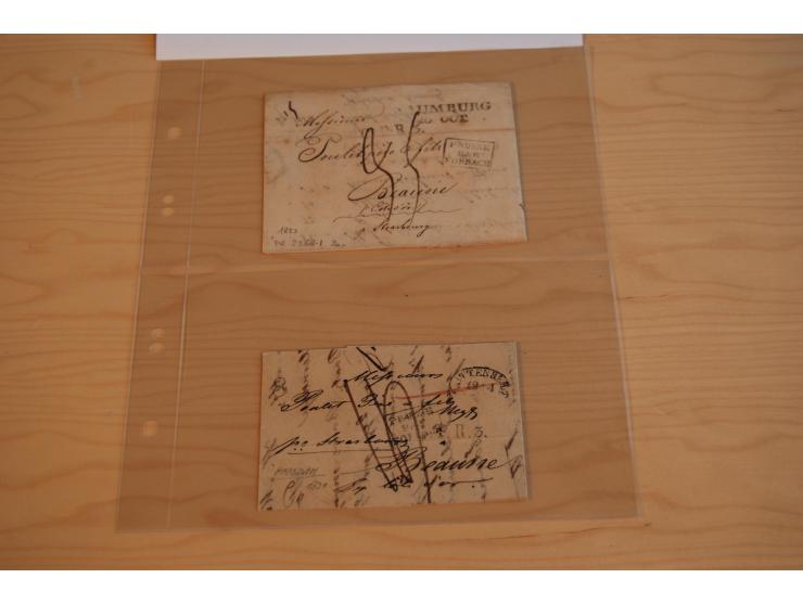 1800/60 (ca.), rd. 700 markenlose Briefe, ganz überwiegend Transitpost in das Ausland mit vielen besseren Stempeln und Stempe