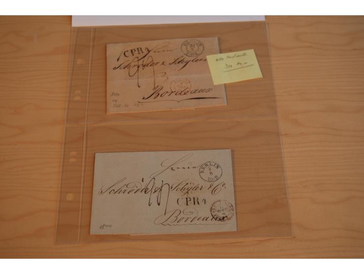 1800/60 (ca.), rd. 700 markenlose Briefe, ganz überwiegend Transitpost in das Ausland mit vielen besseren Stempeln und Stempe