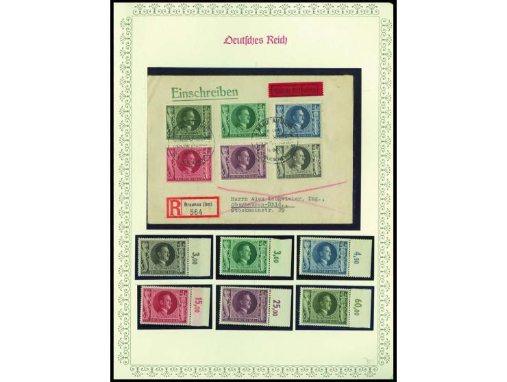 1923/45, sehr umfangreiche und bis auf Block 2 weit überkomplette ungebrauchte/postfrische und gestempelte Sammlung mit einer