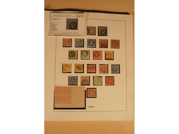 1849/1920, ungebrauchte und gestempelte Sammlung mit Mi.-Nr. 1 (3, davon einmal auf Streifband), unterschiedliche Erhaltung