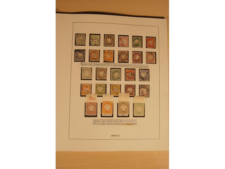 1849/1920, ungebrauchte und gestempelte Sammlung mit Mi.-Nr. 1 (3, davon einmal auf Streifband), unterschiedliche Erhaltung