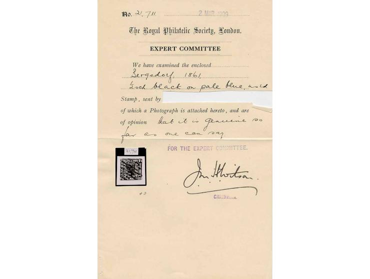 1861, 1/2-4 Sch. kpl. mit beiden 1/2 Sch., gestempelt, etwas unterschiedlich, bis auf 1 Sch. alle sign. mit 3 Attesten; dazu 