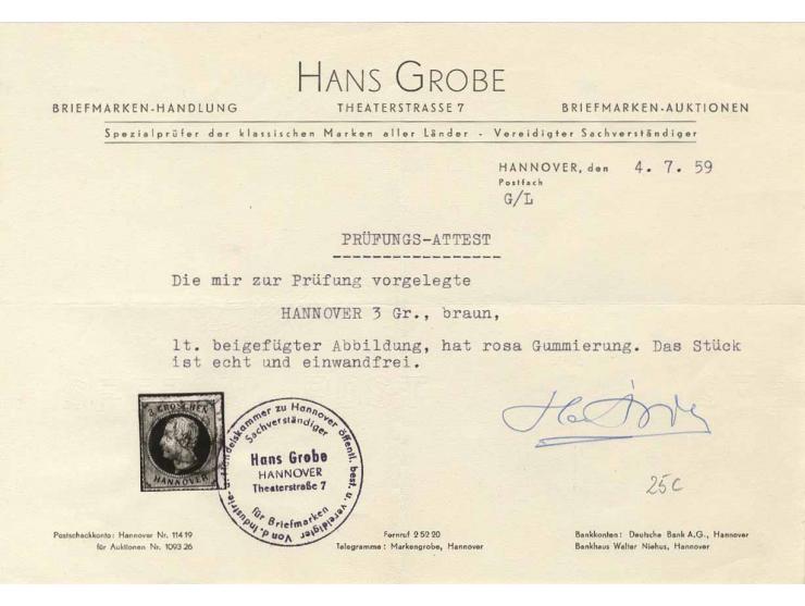 1856/64, kleine gestempelte Zusammenstellung besserer Werte mit u.a. Mi.-Nr. 11H auf Briefstück, 13b im 4er-Block, 18, Einzel