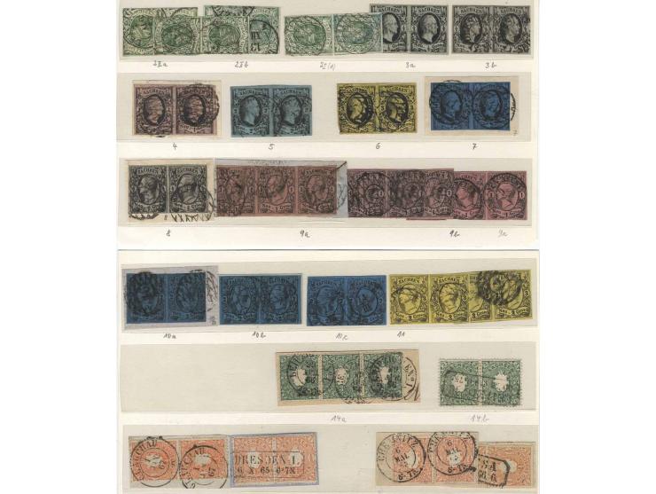 1850/63, sehr hochwertige Zusammenstellung mit u.a. 2mal Mi.-Nr. 1a gestempelt (sign. Pfenninger bzw. Grobe), 1a im waagerech