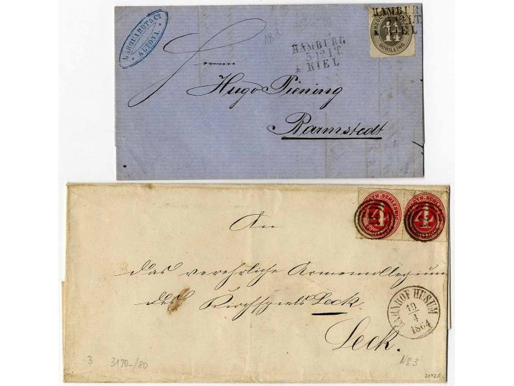 1864/67, kleine Zusammenstellung mit fast nur besseren Werten, dabei gestempelte Mi.-Nr. 12 (sign.), 5II auf Briefstück, 7H a