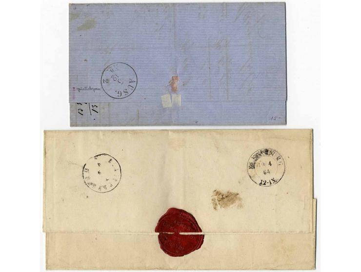 1864/67, kleine Zusammenstellung mit fast nur besseren Werten, dabei gestempelte Mi.-Nr. 12 (sign.), 5II auf Briefstück, 7H a