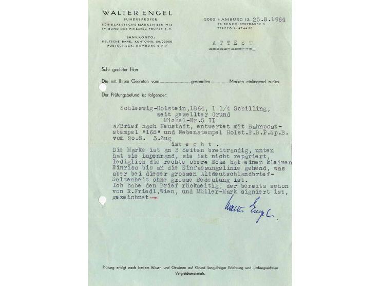 1864/67, kleine Zusammenstellung mit fast nur besseren Werten, dabei gestempelte Mi.-Nr. 12 (sign.), 5II auf Briefstück, 7H a