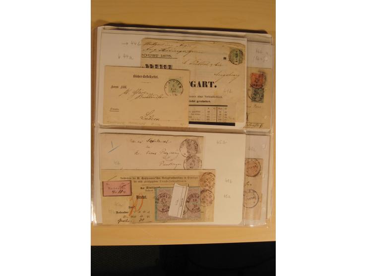 1851/1902, sehr interessante Zusammenstellung mit gestempelten Paaren (auch Briefstücke) und 3er-Streifen ab Mi.-Nr. 1 bis Pf