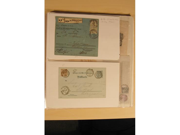 1851/1902, sehr interessante Zusammenstellung mit gestempelten Paaren (auch Briefstücke) und 3er-Streifen ab Mi.-Nr. 1 bis Pf