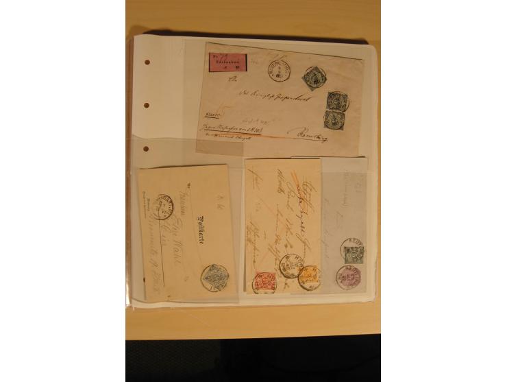 1851/1902, sehr interessante Zusammenstellung mit gestempelten Paaren (auch Briefstücke) und 3er-Streifen ab Mi.-Nr. 1 bis Pf