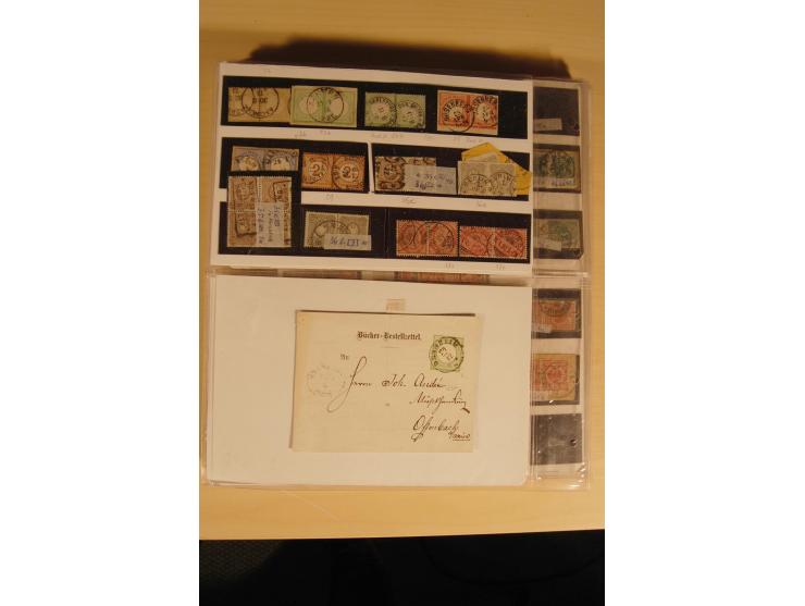 1872/1915 (ca.), sehr interessanter gestempelter Posten mit vielen schönen Briefstücken und einigen Briefen, dabei sehr viele