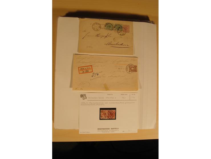 1872/1915 (ca.), sehr interessanter gestempelter Posten mit vielen schönen Briefstücken und einigen Briefen, dabei sehr viele