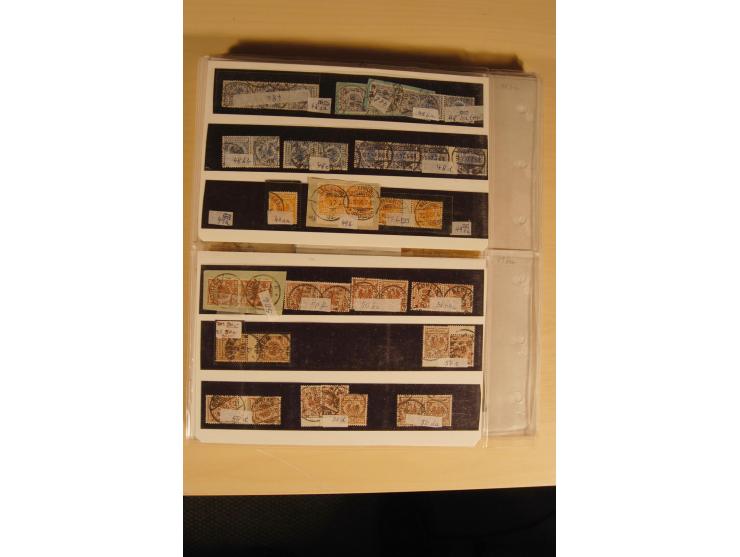 1872/1915 (ca.), sehr interessanter gestempelter Posten mit vielen schönen Briefstücken und einigen Briefen, dabei sehr viele