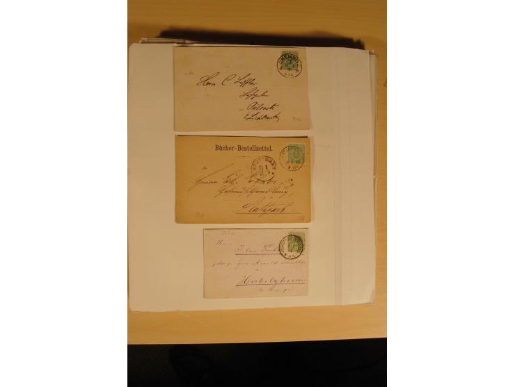 1872/1915 (ca.), sehr interessanter gestempelter Posten mit vielen schönen Briefstücken und einigen Briefen, dabei sehr viele